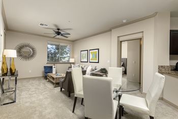 Warm Living And Dining Room at 55+ FountainGlen  Jacaranda, Fullerton, CA, 92833